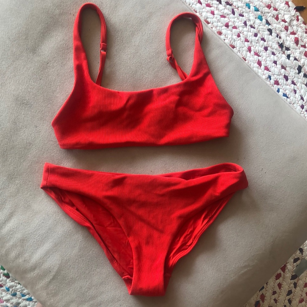 COS chili red bikini EUC S